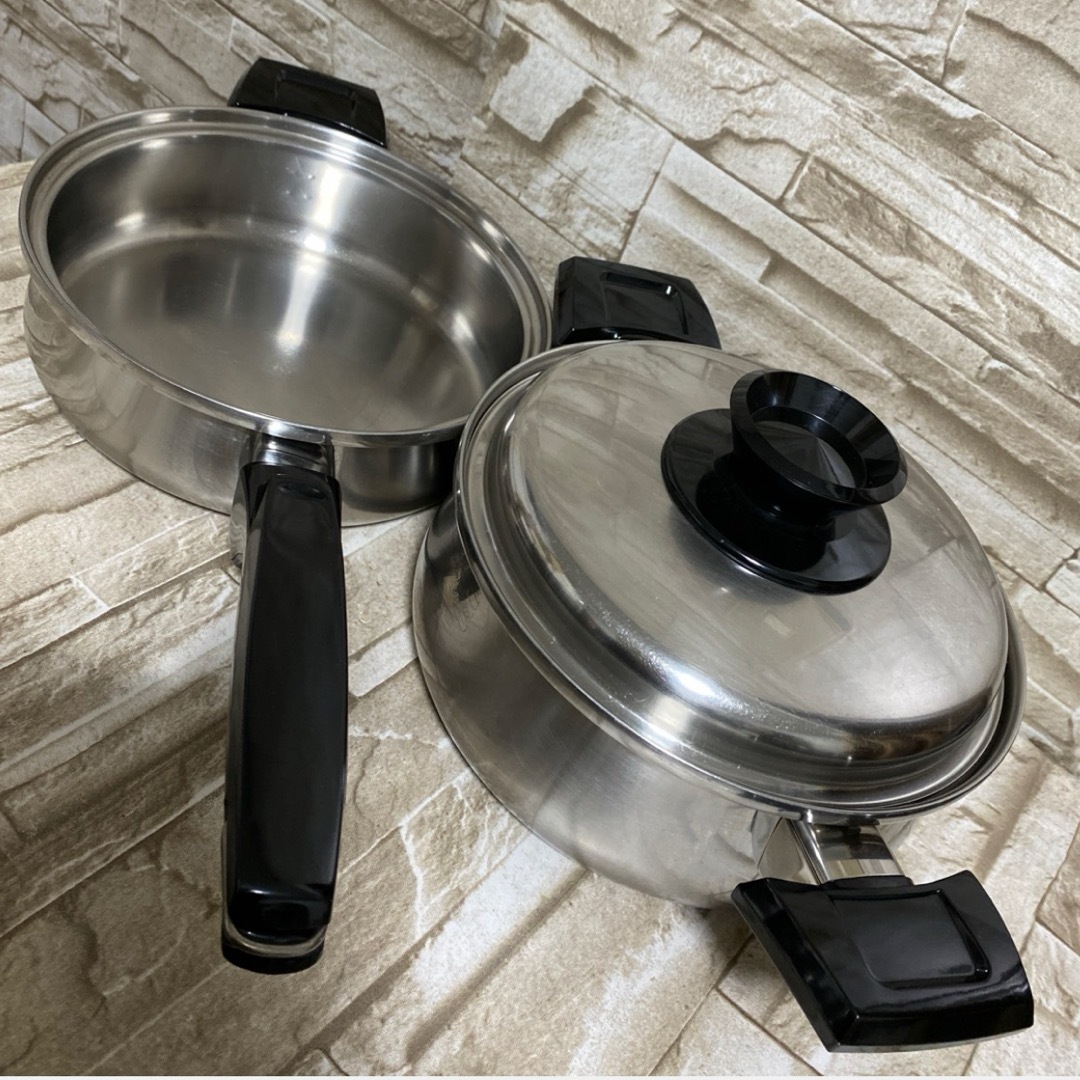 ロイヤルクイーンIH対応2コート&小フライパン他 取手鍋蓋部品新品交換