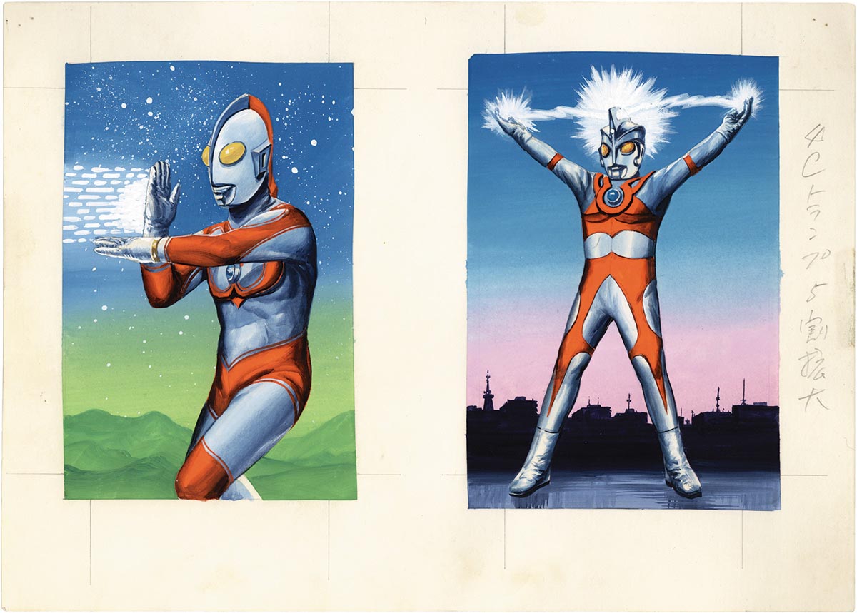直筆カラー版権イラスト 「ウルトラマンA、帰ってきたウルトラマン」