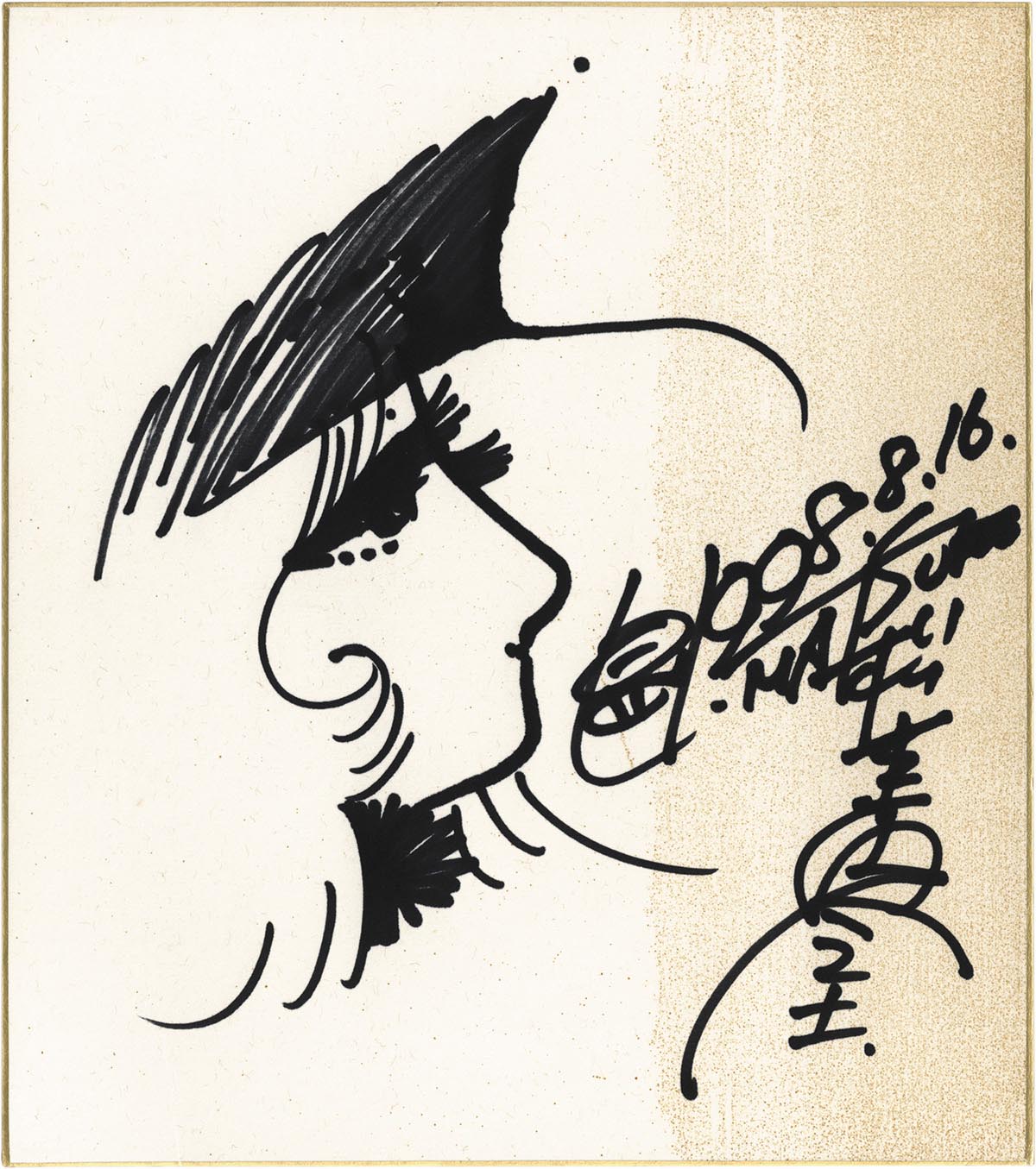 3011］ 松本零士 直筆色紙「銀河鉄道999」