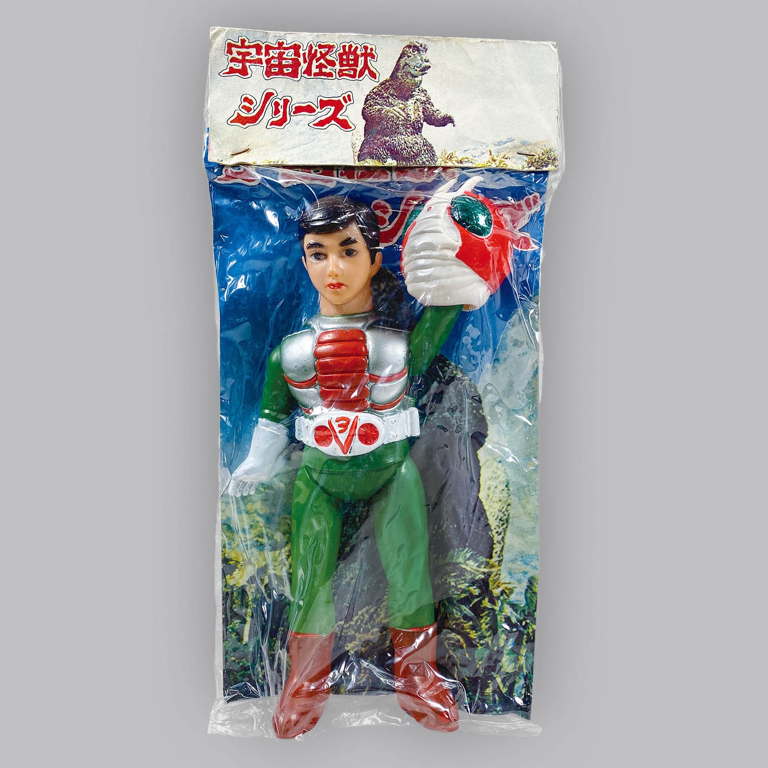 1132] 無版権 仮面ライダーV3 面取れソフビ