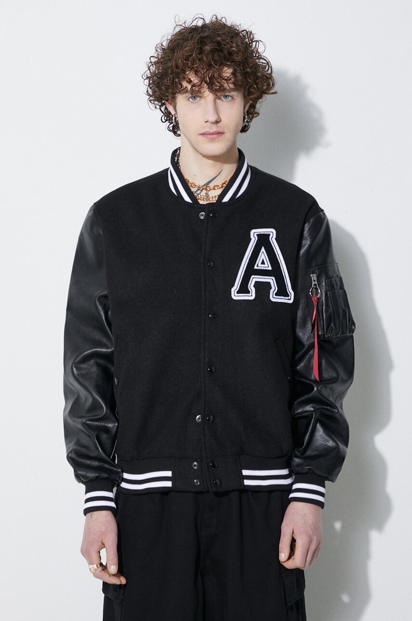 1017 ALYX 9SM leather jacket Leather varsity black color