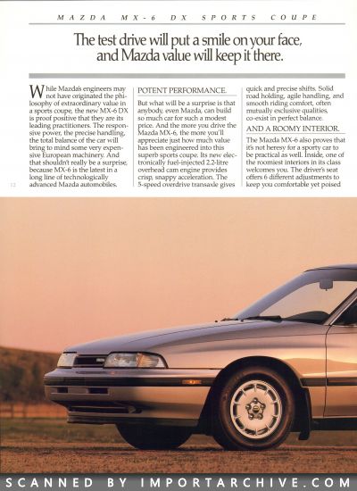 1988 Mazda MX-6 Brochure (Early Version) - ImportArchive