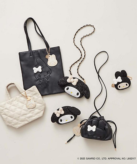 マイメロディ】たれ耳フェイス型キラキラシェルポーチ