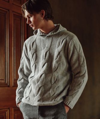 インポート素材／軽量】ベビーアルパカ ニットパーカー