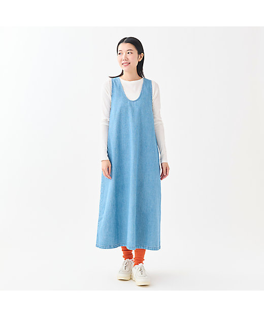 10OZデニムUネックジャンパースカート | GRANDMA MAMA DAUGHTER