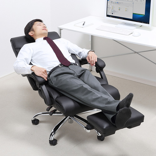 寝られる椅子】リクライニングチェア オットマン付き レザーチェア 160