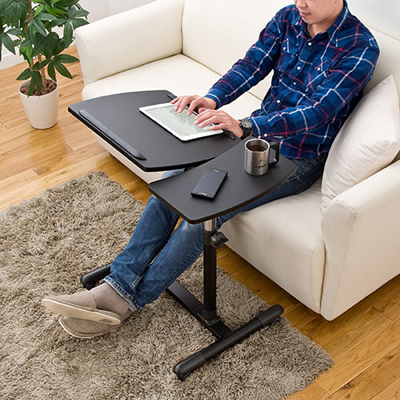 サイドテーブル テーブル分割型 キャスター付き ブラック 100