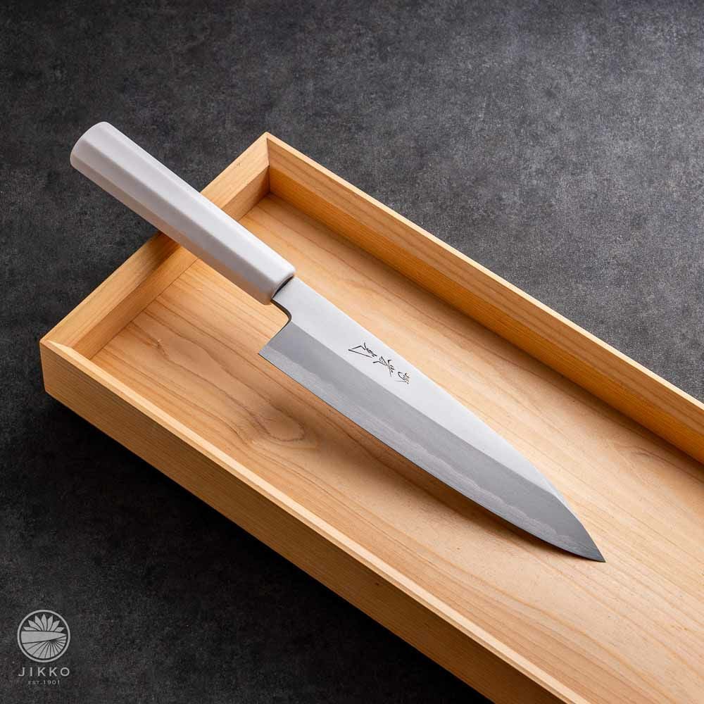 片刃牛刀】銀3 | 包丁通販なら明治33年創業の大阪 堺の實光刃物 (じっこう)