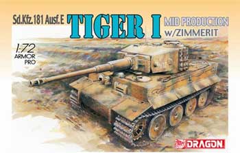 Tiger 1 (Mid Production) w/Zimmerit Dragon 7251