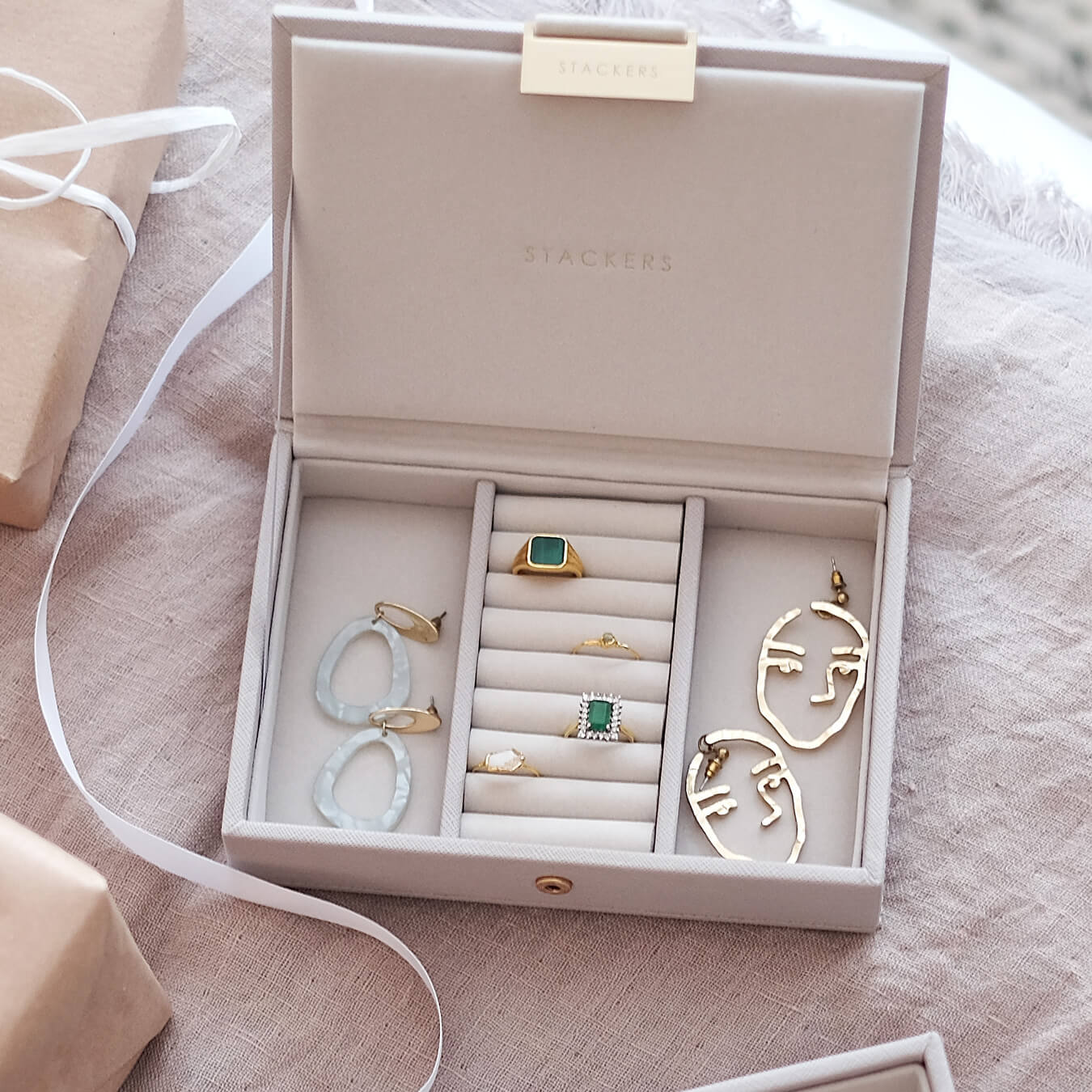 Stackers Taupe Mini Jewellery Box Lid – STACKERS LONDON