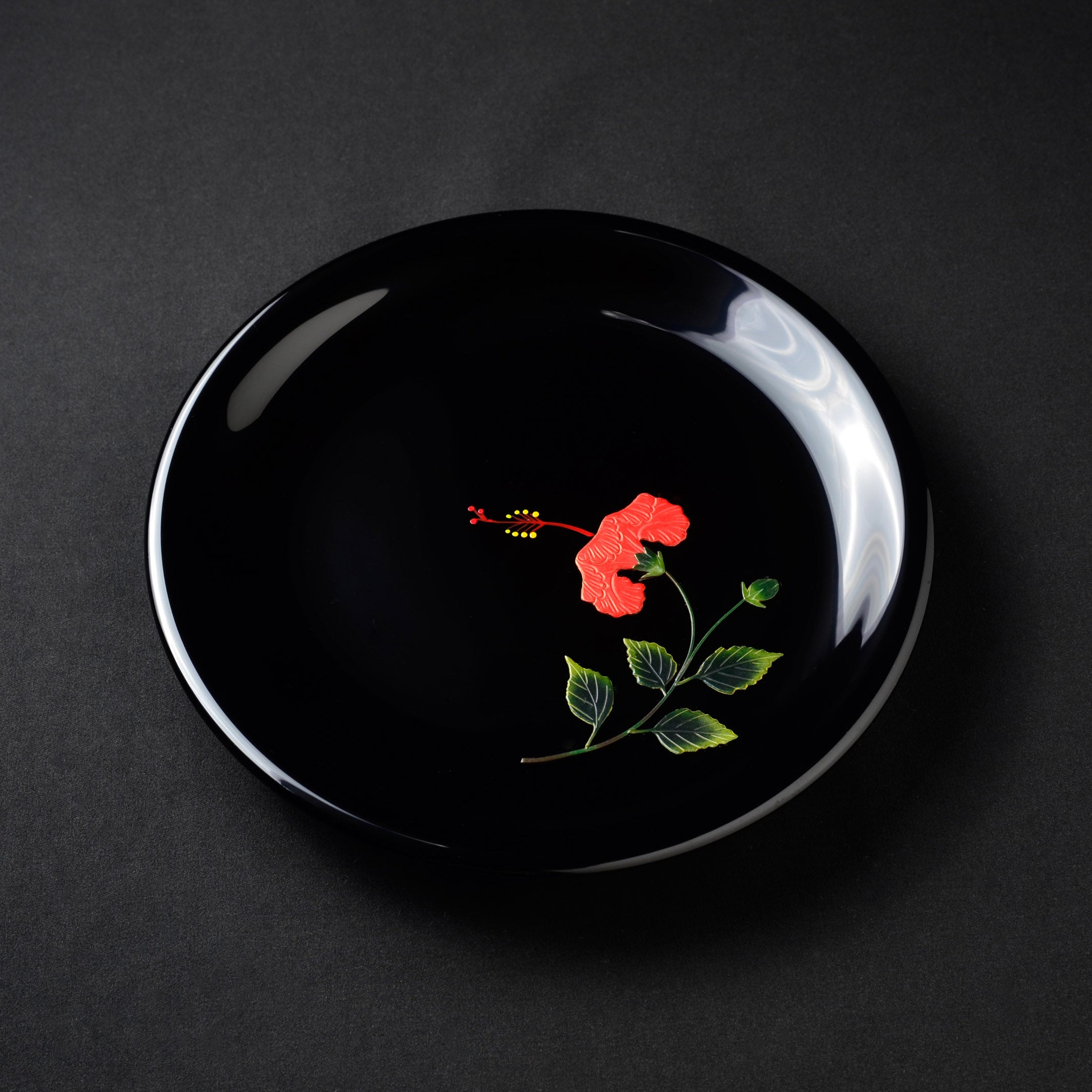 5.5寸銘々皿 ハイビスカス– 角萬漆器