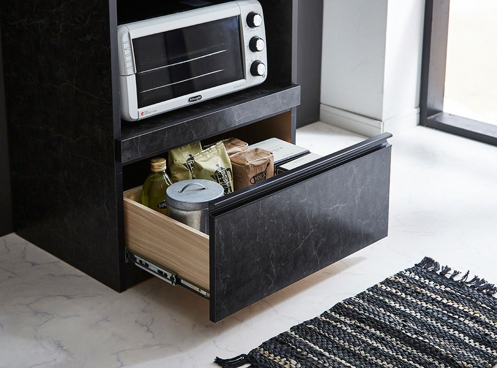 家電が3段置ける 省スペースにおすすめなコンパクトレンジ台 スイム