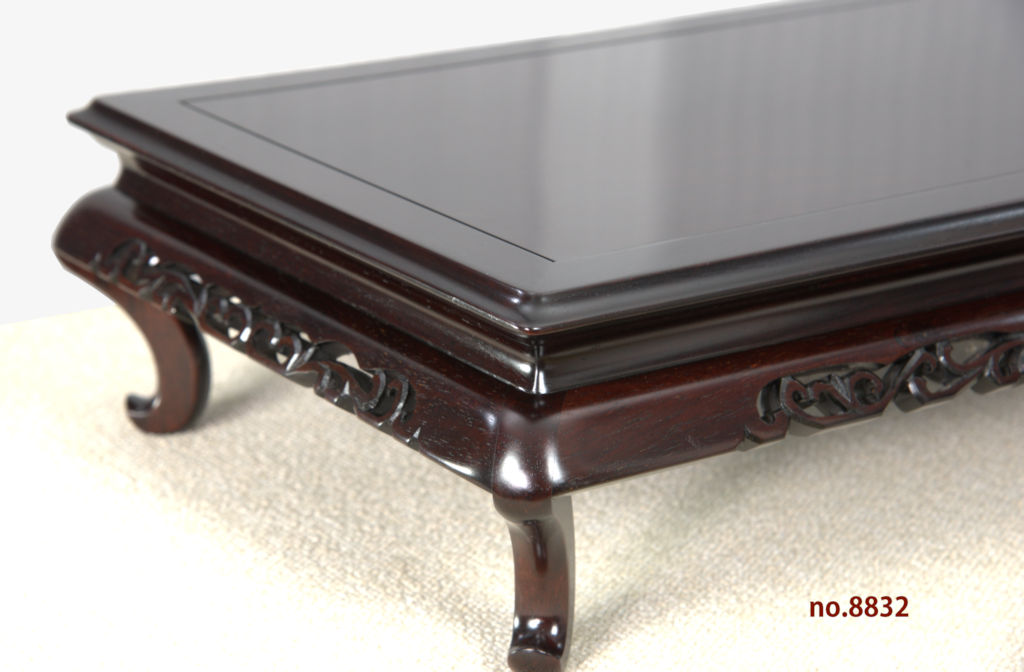 花台: 紫檀 史郎作 唐草 1.6尺 平台 大阪唐木指物工芸 no.8832 / 唐木