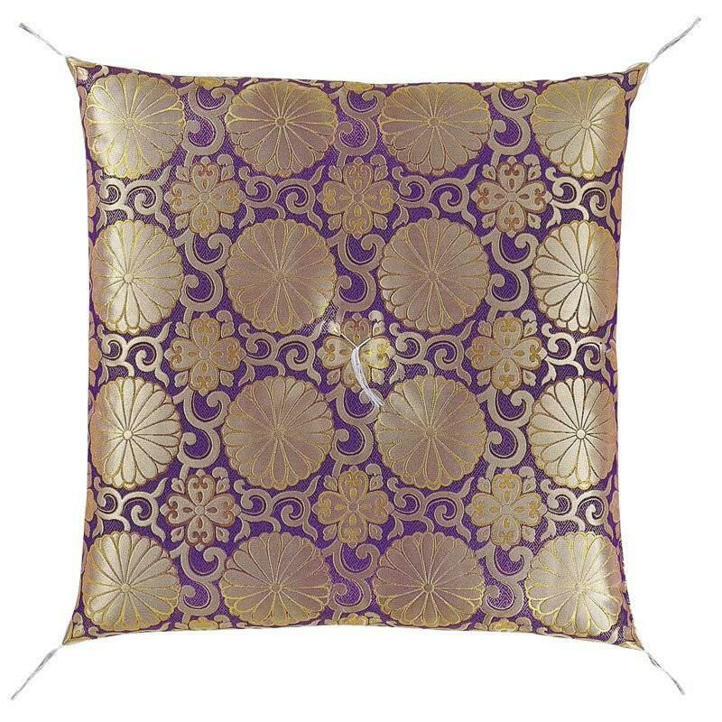 仏壇 座布団 御前座布団 「茶胴四釜 紫」 No.49 金襴/仏間用 仏前 お寺