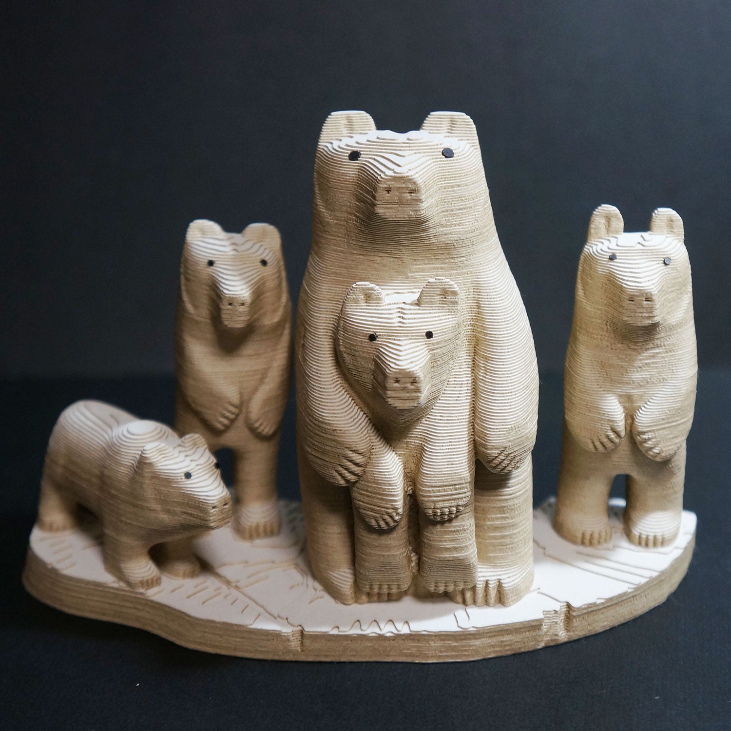 増田きよたか「ファミリー」 – 八雲木彫り熊【熊つみ】