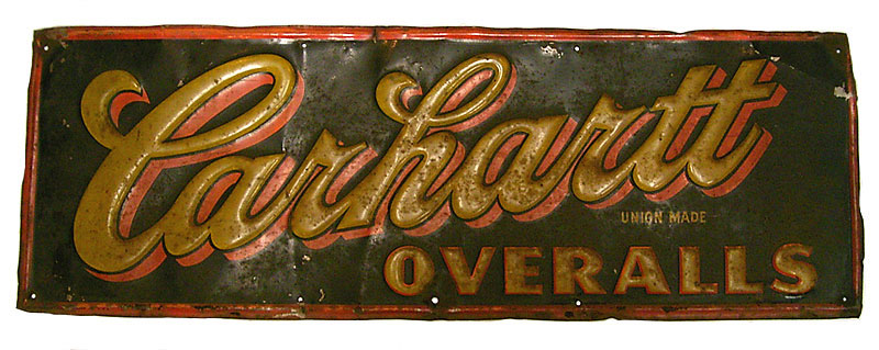 Carhartt Overalls Advertising Steel Sign Board 1950'S カーハート