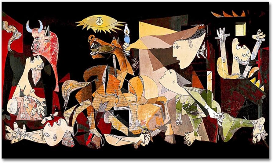 Amazon.co.jp: 有名なピカソゲルニカの装飾的な絵-アートキャンバス