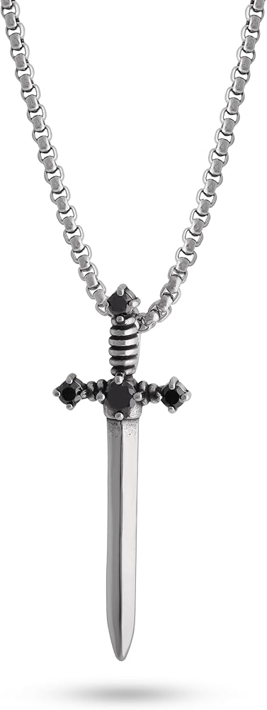 Amazon.com: Sacina Gothic Silver-tone Sword Necklace, Gothic Punk