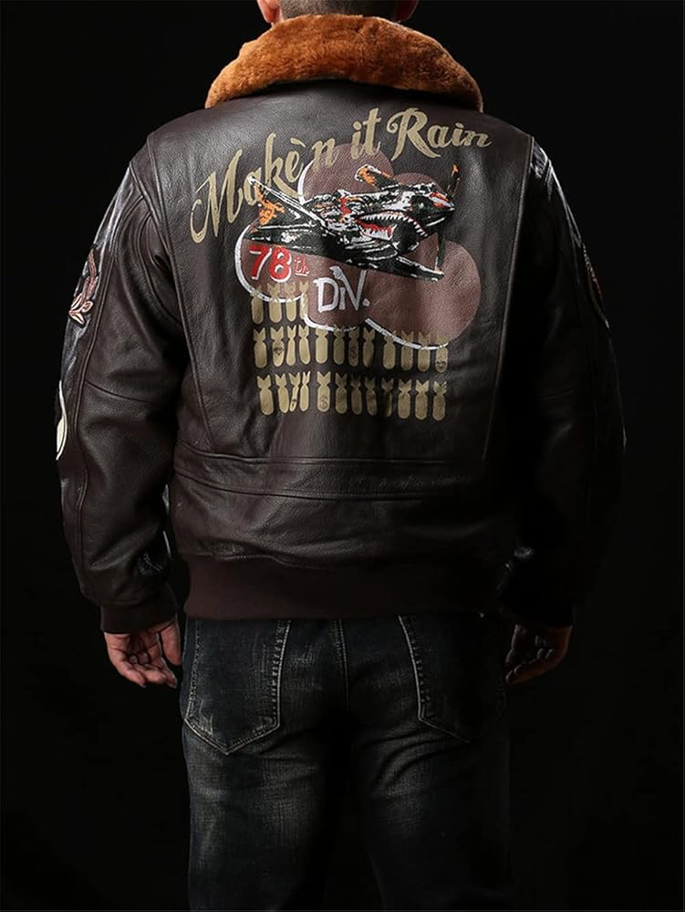 Amazon | [VIIBOY] 本革ジャケット G-1フライトジャケット ワッペン