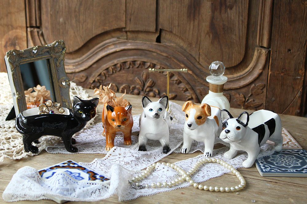 かわいい陶器のアニマルジュエリーホルダー おしゃれなインテリア雑貨