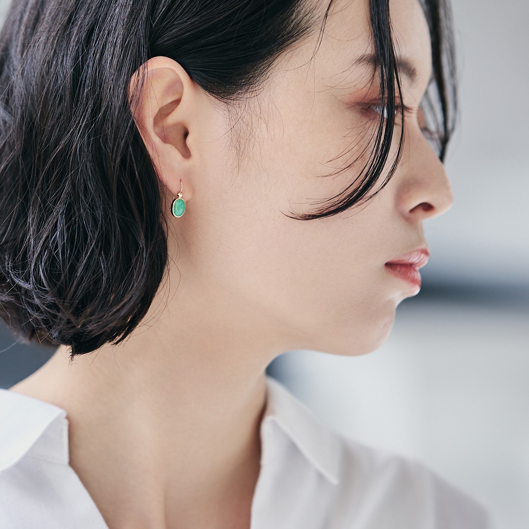 K10 クリソプレーズ フックピアス- me.（エムイードット）