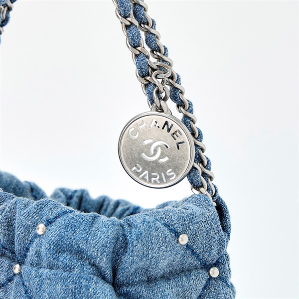 CHANEL シャネル22 ミニ 2021年以降 ハンドバッグ ブルー シルバー