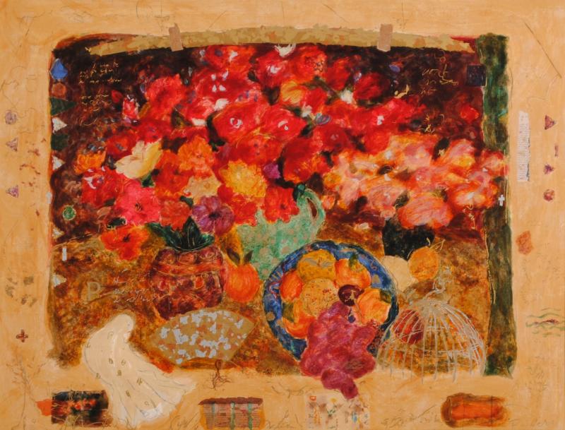 ロイ・フェアチャイルドがシルクスクリーンの版画で制作した花の絵画