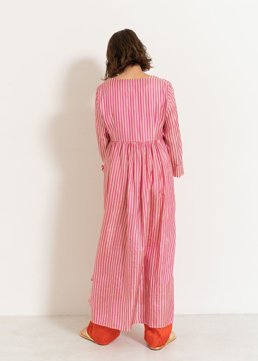 Silk Stripe Crossover Gown | Pasand by ne Quittez pas | パサン