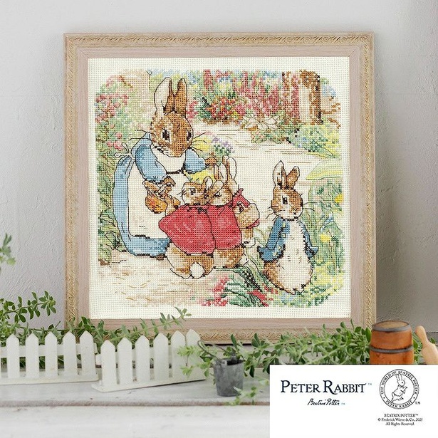 ピーターラビット(TM)の図案を刺しゅうで仕上げる！クロスステッチ
