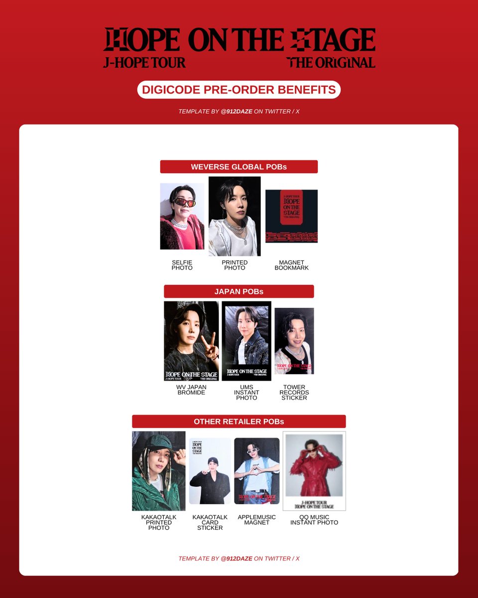 BTS J-HOPE HOBI HOTS HOS TOUR PC PHOTOCARD DIGITAL CODE DIGICODE