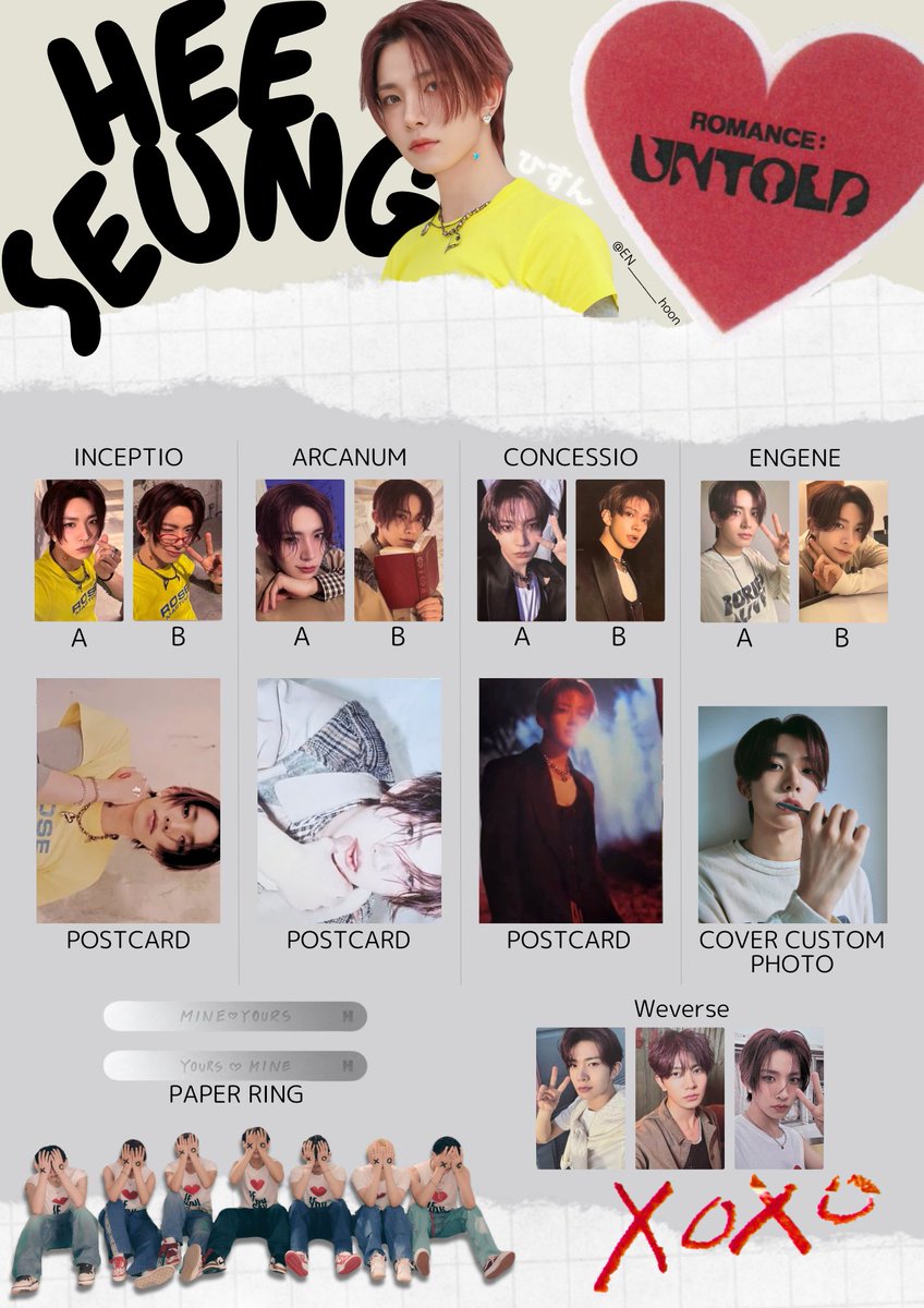 ENHYPEN ROMANCE:UNTOLD ヒスン トレカ 一覧 まとめ #ENHYPEN #ENHYPEN