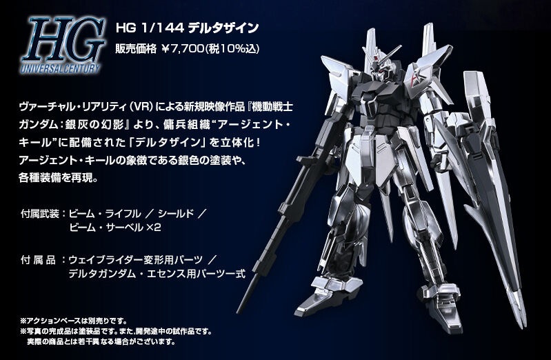 銀灰の幻影からHG1/144デルタザインがプレミアムバンダイで本日11月18