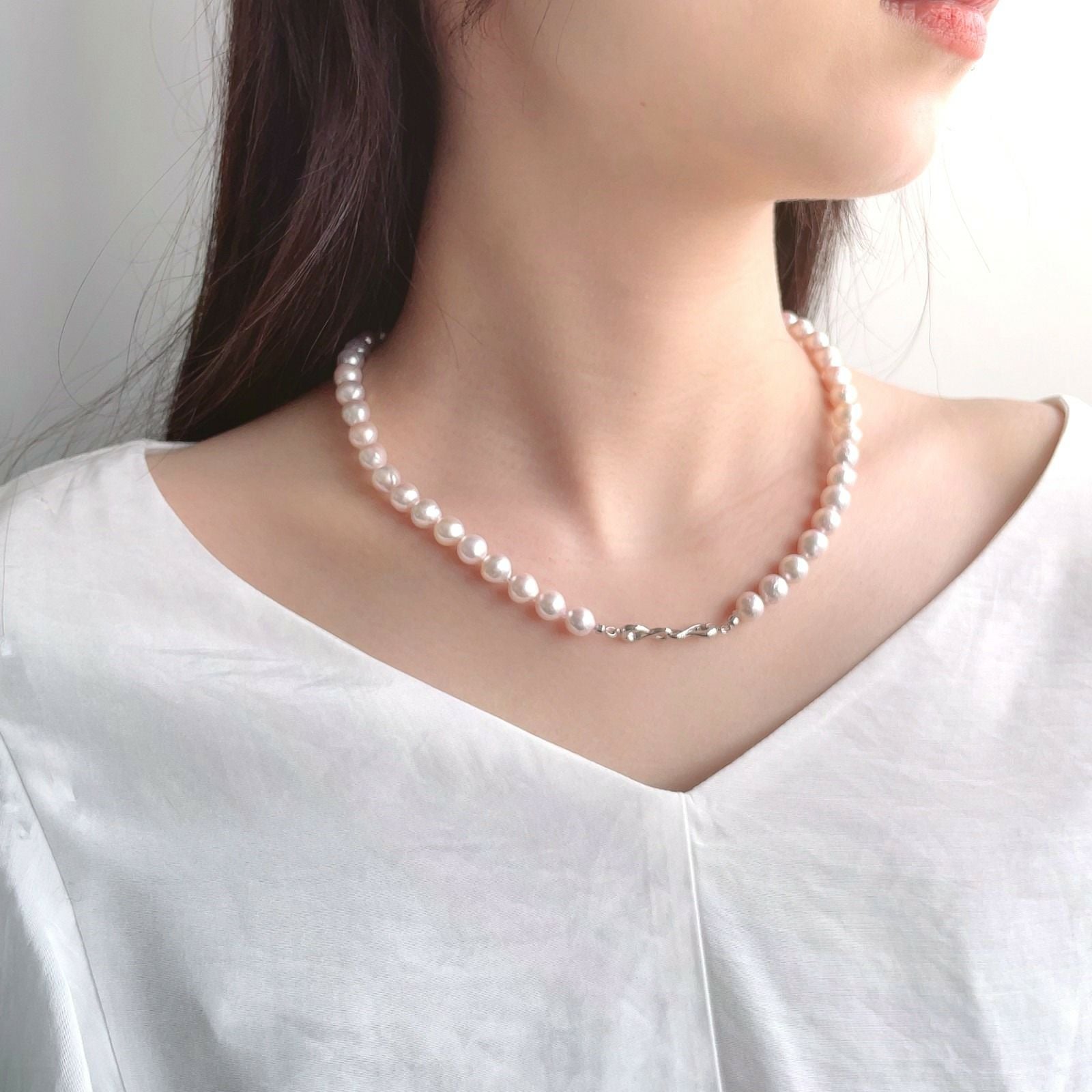 WEB限定】あこや真珠 バロック ネックレス 7.5-8.0mm SV925 | 7.0-8.0mm
