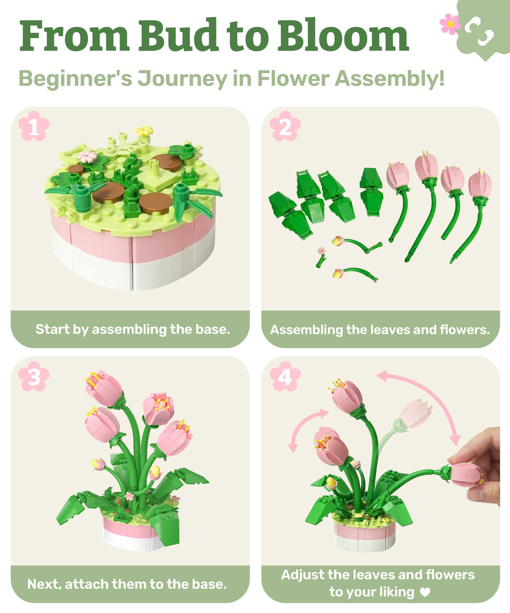 PieceRelax - KZ1029 - Mini Bricks Potted Flower - Violet