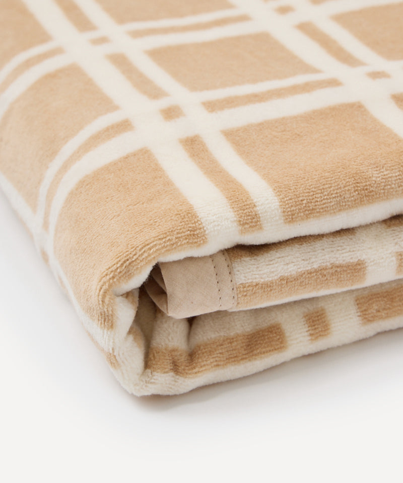 ブラウンチェック綿毛布 / オーガニックコットン – PRISTINE