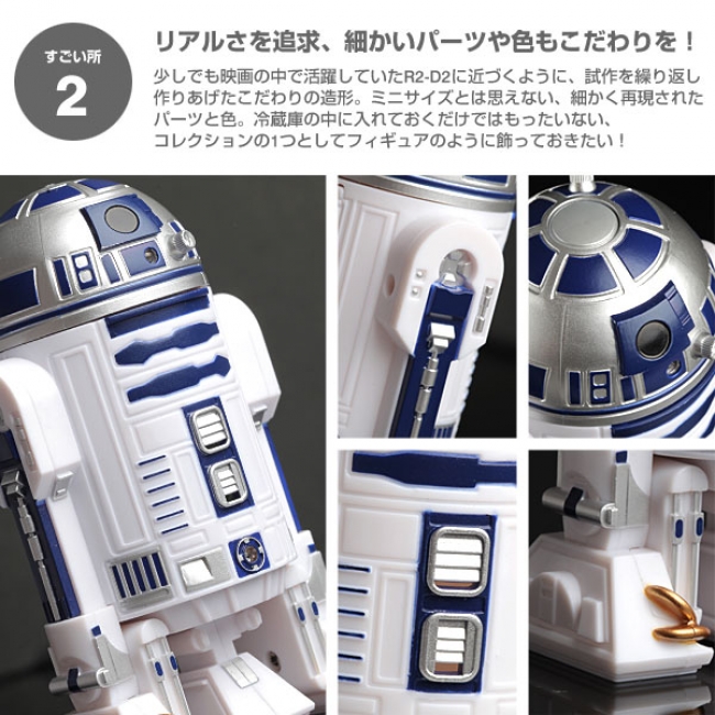 冷蔵庫を開けたらR2-D2が挨拶をしてくれる。動いて光ってしゃべる