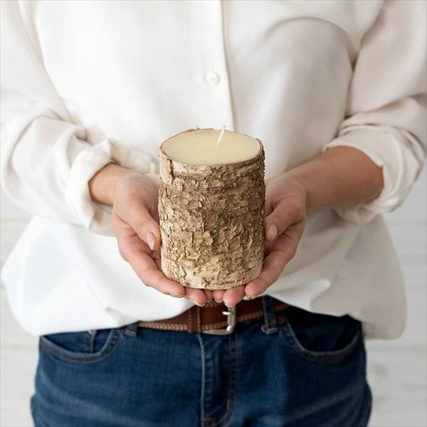 パークピラーキャンドル キャンドル インテリア クリスマス 切り株風