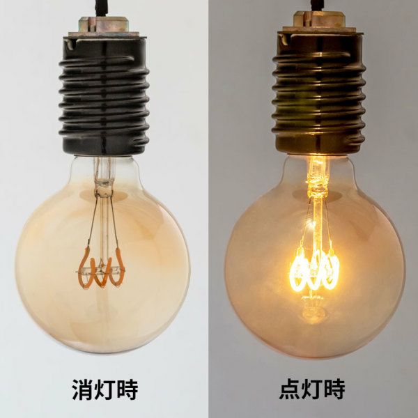 LED電球 レトロランプ エジソン型 ボール型 電球色 直径8cm E26