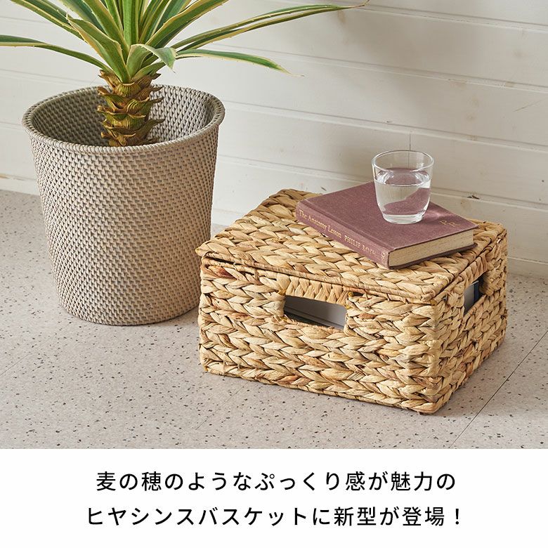 かご バスケット 蓋付き Mサイズ 収納バスケット フタ付き 約 W 33 cm