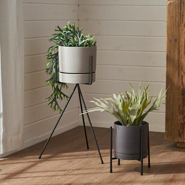 プランタースタンド スタンド フォーク型 アイアン 鉄 直径 32cm 高さ