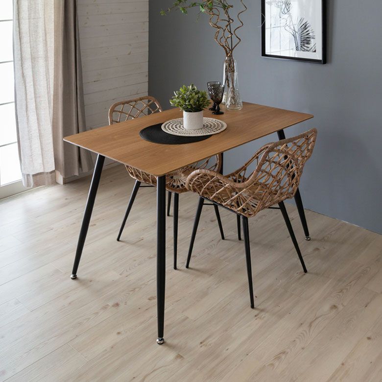 ダイニングテーブル テーブル 2人掛け 木製 スチール 長方形