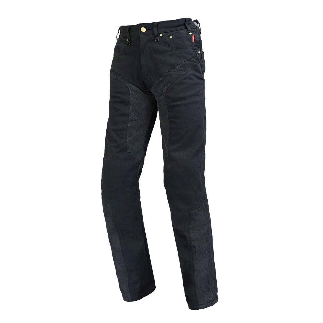 RR7509LF ハーフメッシュストレッチブラックデニムパンツLF | ラフ＆ロード