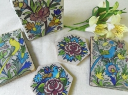 花模様 陶器の花瓶 ZA445