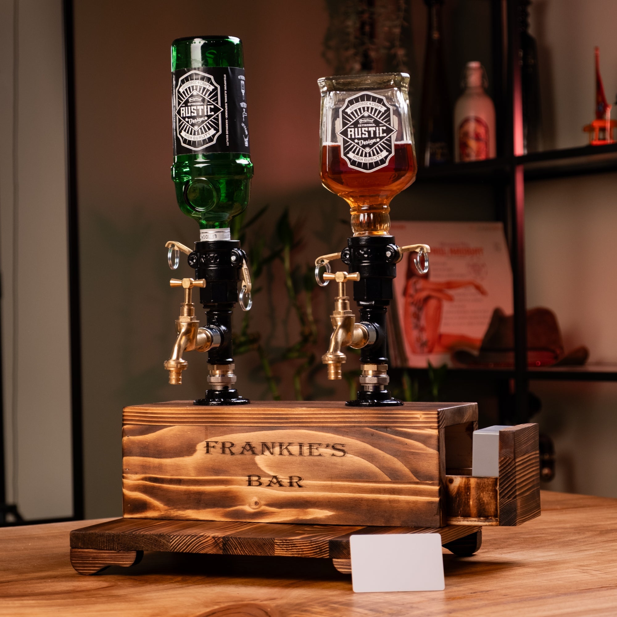 Locked Hidden-Drawer Liquor Dispenser | Handmade Rustic – Rusticer