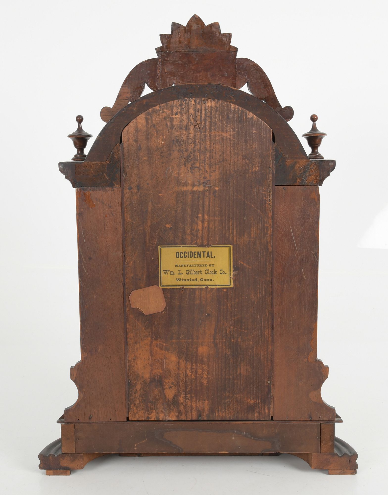 William L. Gilbert Walnut 'Occidental' Parlor Clock sold at
