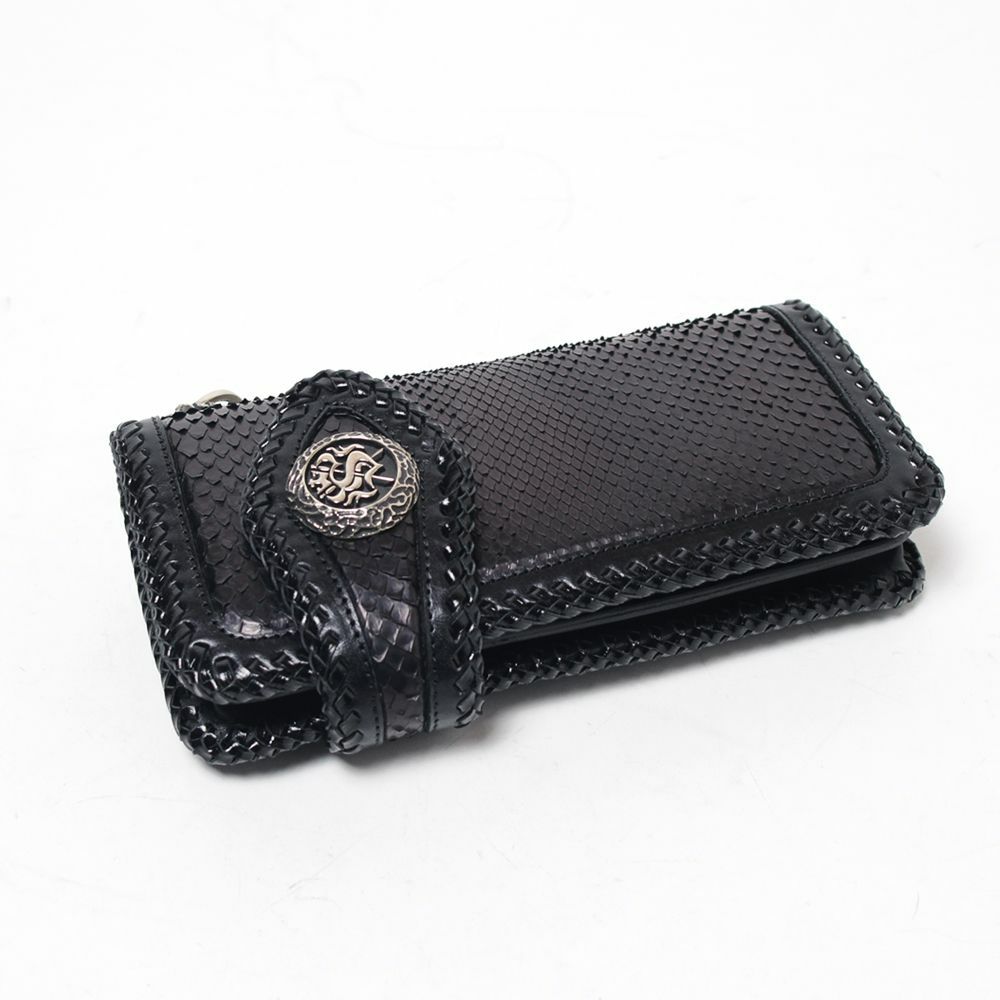 バイカーズウォレット05 ブラックパイソン（ヘビ革）│メンズ革小物