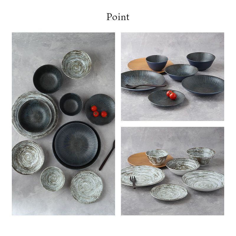 複雑な色味と繊細な凹凸でシンプルでも上品なプレート