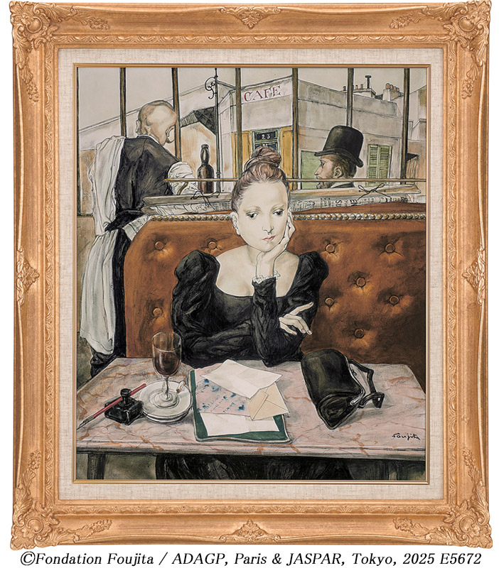 楽天市場】藤田嗣治 レオナール・フジタ パリの屋根の前の少女と猫