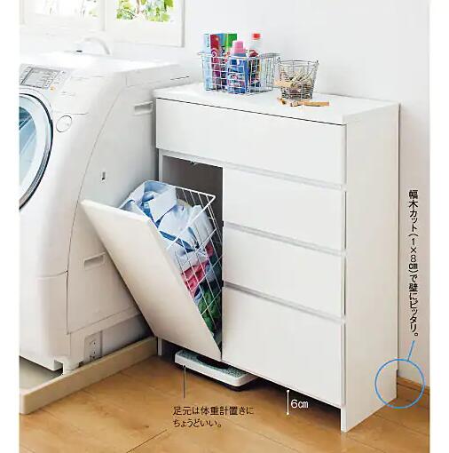 楽天市場】バスケット付きサニタリーチェスト 幅75洗面所 脱衣カゴ
