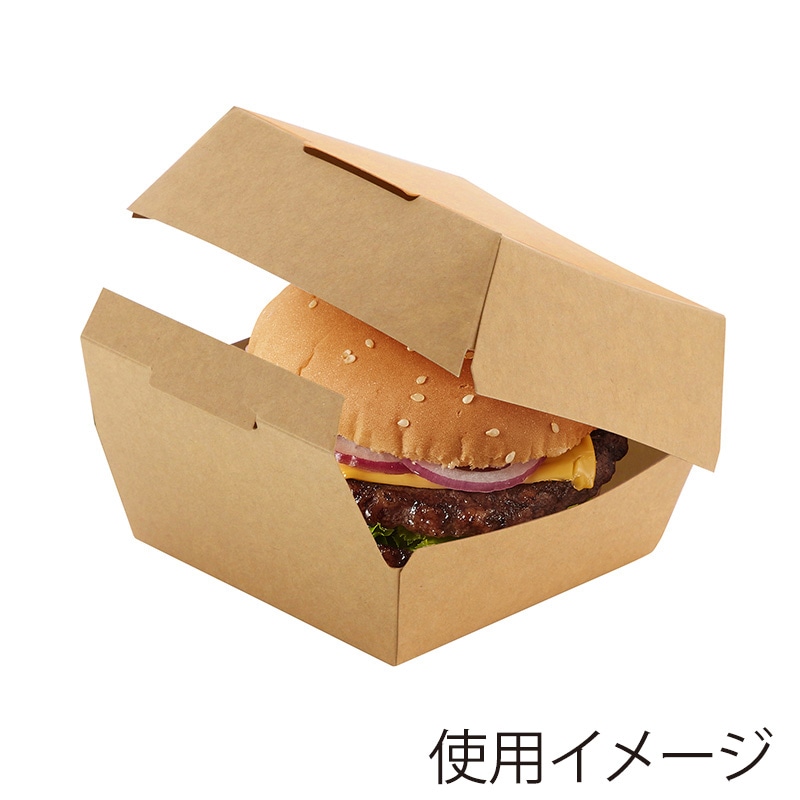 HEIKO 食品容器 クラフトフードパック バーガー S 50枚/袋 004537043